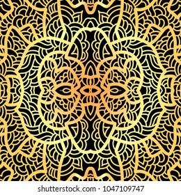 Abstract square pattern with asian motifs in oriental style. Color vector illustration hand drawn. Line art design of fashion ,textile, invitation card. Tile.