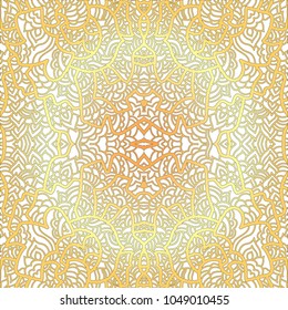 Abstract square pattern with asian motifs in oriental style. Colorful vector illustration hand drawn. Line art design of fashion ,textile, invitation card. Tile.