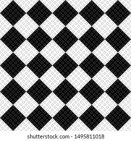 Abstract square pattern background - monochrome vector design from diagonal squares