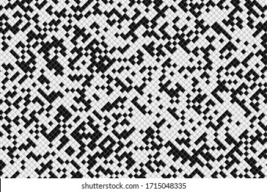 Abstraktes quadratisches Muster auf schwarz-weißem Hintergrund. Dekorieren für Werbung, Poster, Kunstwerke, Vorlagendesign. Vektorillustration eps10