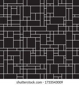 Abstract Square Pattern in Black and White Vector
