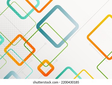 Abstract square pattern geometric design artwork with line simple pattern. Overlapping with circle halftone background. Vector