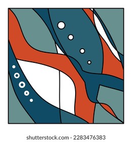 Abstract square pattern in retro style.  Pattern in blue and red colors