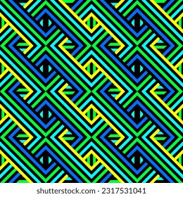 Abstract square pattern.Seamless color stripe background.Crossed square backdrop. Colorful rhombus fabric pattern.Overlapping geometric background.Bright color square wallpaper illustration.
