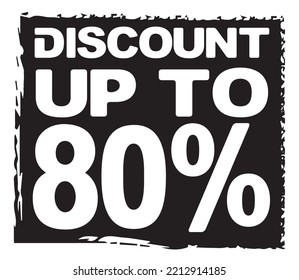 Resumen de diseño cuadrado perfecto para tiendas y venta de banners o diseños de afiches. Símbolo de oferta especial. Ilustración de vectores de etiqueta de descuento. Hasta un 80% de descuento en la venta. Signo de precio de oferta de descuento. 