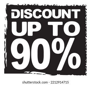 Abstraktes quadratisches Design für Shop- und Verkaufsbanner oder Plakatdesigns. Sonderangebot-Symbol. Rabatt Tag-Button Vektor Illustration. Bis zu 90 % Rabatt auf den Verkauf. Preisschild des Rabatts. 