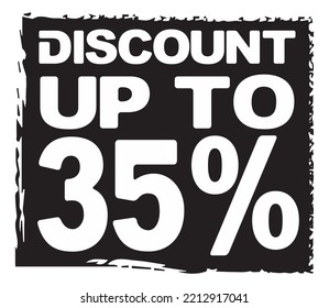 Abstraktes quadratisches Design für Shop- und Verkaufsbanner oder Plakatdesigns. Sonderangebot-Symbol. Rabatt Tag-Button Vektor Illustration. Bis zu 35 % Rabatt auf den Verkauf. Preisschild des Rabatts. 
