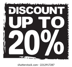 Abstract square perfect design for shop and sale banners or poster designs. Special offer symbol. Discount tag badge Vector Illustration. Up to 20% percentage off Sale. Discount offer price sign. 