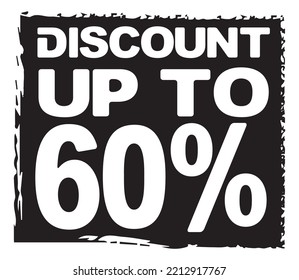 Abstract square perfect design for shop and sale banners or poster designs. Special offer symbol. Discount tag badge Vector Illustration. Up to 60% percentage off Sale. Discount offer price sign. 