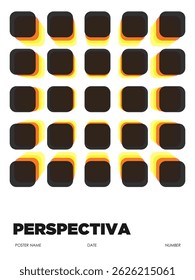 Abstract square perspective geometric design. Bauhaus modern design, poster design concept template. Vector illustration