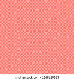 Abstract square pixel art background. Mosaic background. Vector illustration. Trendy pink color background