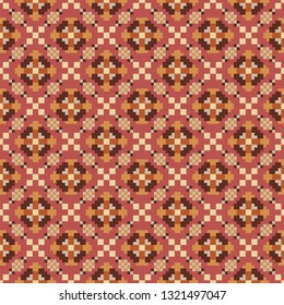 Abstract square pixel mosaic background. Vector seamless pattern.