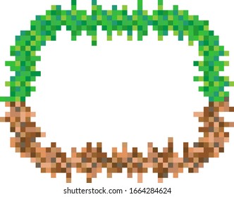 Abstrakte quadratische Pixelmosaikhintergrund-Illustration. Gras und gemahlene Tapeten. Vektorillustration. Grenze. Rahmen.