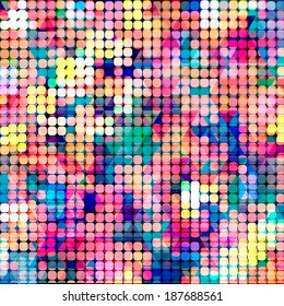 Abstract square pixel mosaic background. Colorful background template. Graphic with colorful geometric elements. Vector illustration.