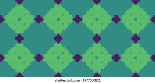 Abstract square Pixel mosaic background 8 bit. Vector illustration  Colors:  Spring Green, Blue Chill, Scarlet Gum
