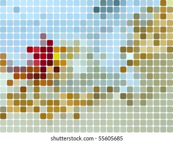 abstract square pixel mosaic background