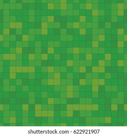 abstract square pixel mosaic background , seamless , green tone.