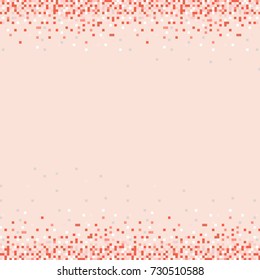Abstract square pixel mosaic background in pink, red and white colours. Beautiful vector illustration.