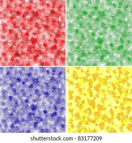 abstract square pixel mosaic backgrounds set