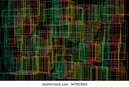 Abstract square plexus - - vector illustration