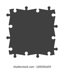 Abstract square puzzle presentation. Abstract puzzle infographic template explanatory text field for business statistics. Vector one piece puzzles illustration. Section compare service banner