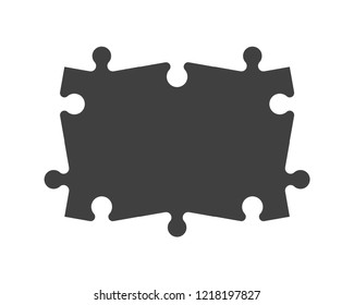 Abstract square puzzle presentation. Abstract puzzle infographic template explanatory text field for business statistics. Vector one piece puzzles illustration. Section compare service banner