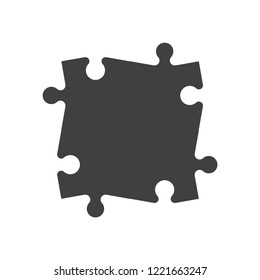 Abstract square puzzle presentation. Abstract puzzle infographic template explanatory text field for business statistics. Vector one piece puzzles illustration. Section compare service banner