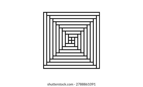 Abstract of square pyramid black and white background, black isolated vector silhouette