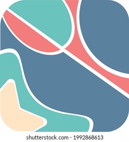 abstract square random colorful blotch. Round Corners Organic Blotch of colorful shapes. Splat Drop of liquid fluid Pebble stone silhouette Ink stain  irregular shape smooth Basic simple rounded edges