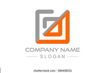 abstract square ribbon letter a
