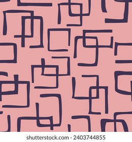 Abstract Square Seamless Pattern. Simple shapes random squares. Endless fabric print. Wallpaper print.
