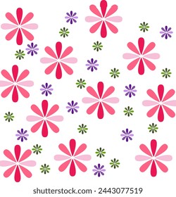 abstract square seamless patterns with vintage groovy  flowers. Retro floral vector background surface design, textile, stationery, wrapping paper, covers. 60s, 70s, 80s style