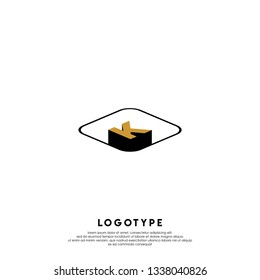 abstract square shape with flat K logo letter design concept