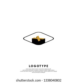 abstract square shape with flat X logo letter design concept