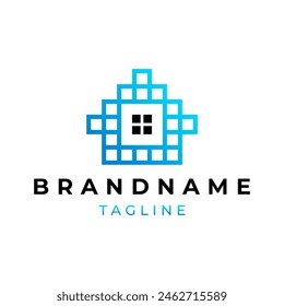 abstract square shape house logo