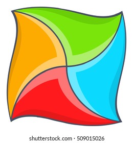 Abstract square shape icon. Cartoon illustration of abstract square shape vector icon for web design