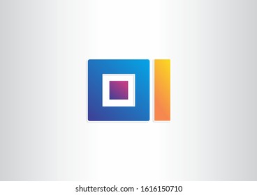Abstract square shape logo with gradiend color concept, eps10 vector design