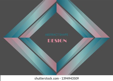 Abstract square shape on a black background. Vector illustration.  Design element. Text template. Presentation template. Website background. Geometric shape.