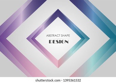Abstract square shape on a bright background. Vector illustration.  Design element. Text template. Presentation template. Website background. Geometric shape.