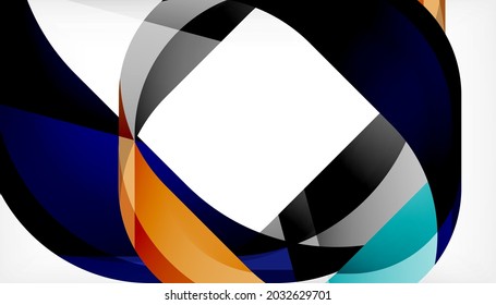 Abstract square shape with overlapping waves, minimal geometric background. Vector Illustration For Wallpaper, Banner, Background, Landing Page