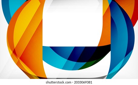 Abstract square shape with overlapping waves, minimal geometric background. Vector Illustration For Wallpaper, Banner, Background, Landing Page