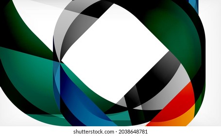 Abstract square shape with overlapping waves, minimal geometric background. Vector Illustration For Wallpaper, Banner, Background, Landing Page