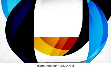 Abstract square shape with overlapping waves, minimal geometric background. Vector Illustration For Wallpaper, Banner, Background, Landing Page