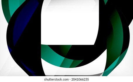 Abstract square shape with overlapping waves, minimal geometric background. Vector Illustration For Wallpaper, Banner, Background, Landing Page
