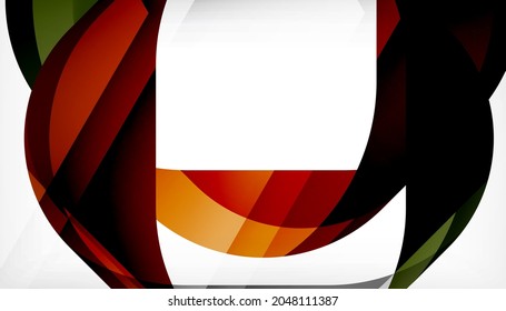 Abstract square shape with overlapping waves, minimal geometric background. Vector Illustration For Wallpaper, Banner, Background, Landing Page
