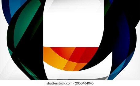 Abstract square shape with overlapping waves, minimal geometric background. Vector Illustration For Wallpaper, Banner, Background, Landing Page