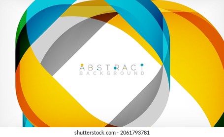 Abstract square shape with overlapping waves, minimal geometric background. Vector Illustration For Wallpaper, Banner, Background, Landing Page