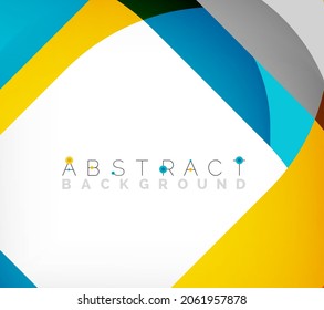 Abstract square shape with overlapping waves, minimal geometric background. Vector Illustration For Wallpaper, Banner, Background, Landing Page