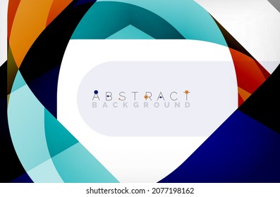 Forma cuadrada abstracta con ondas superpuestas, fondo geométrico mínimo. Ilustración vectorial para fondo de escritorio, pancarta, fondo, página de aterrizaje