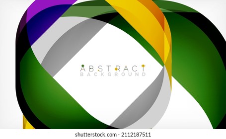 Abstract square shape with overlapping waves, minimal geometric background. Vector Illustration For Wallpaper, Banner, Background, Landing Page